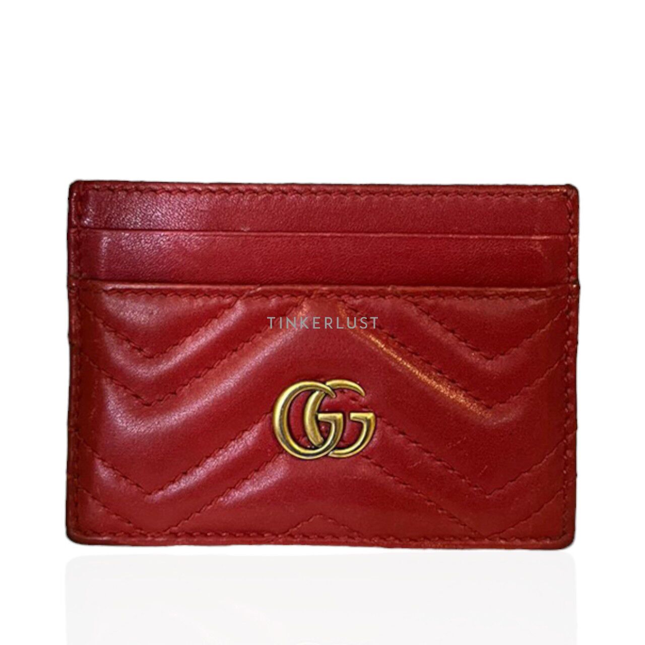 ファッション雑貨・小物その他 GUCCI RED LEATHER CARD HOLDER Gucci Red Guccissima Card Holder w/ Tags